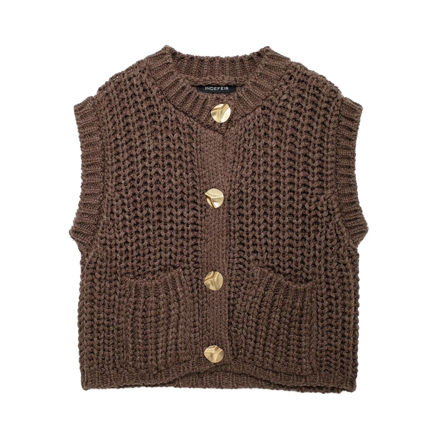 Gilet en Maille Sans Manches – Élégance Urbaine