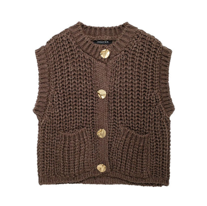 Gilet en Maille Sans Manches – Élégance Urbaine