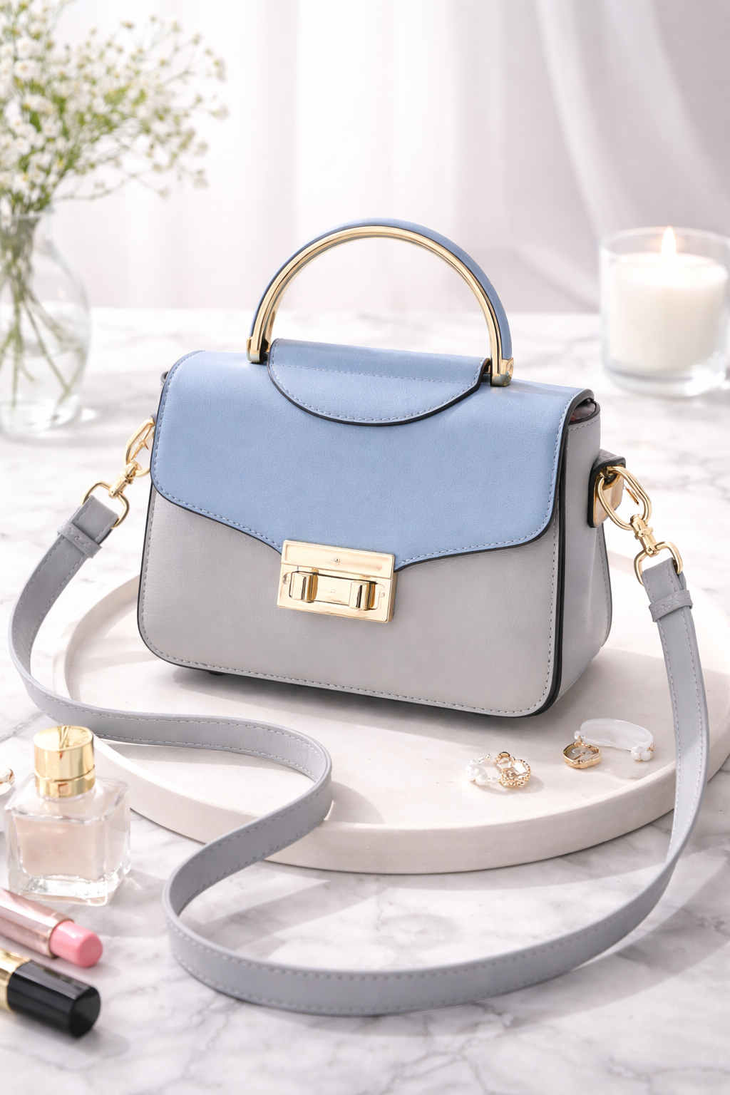 Sac Carré Bicolore — Style Urbain Chic