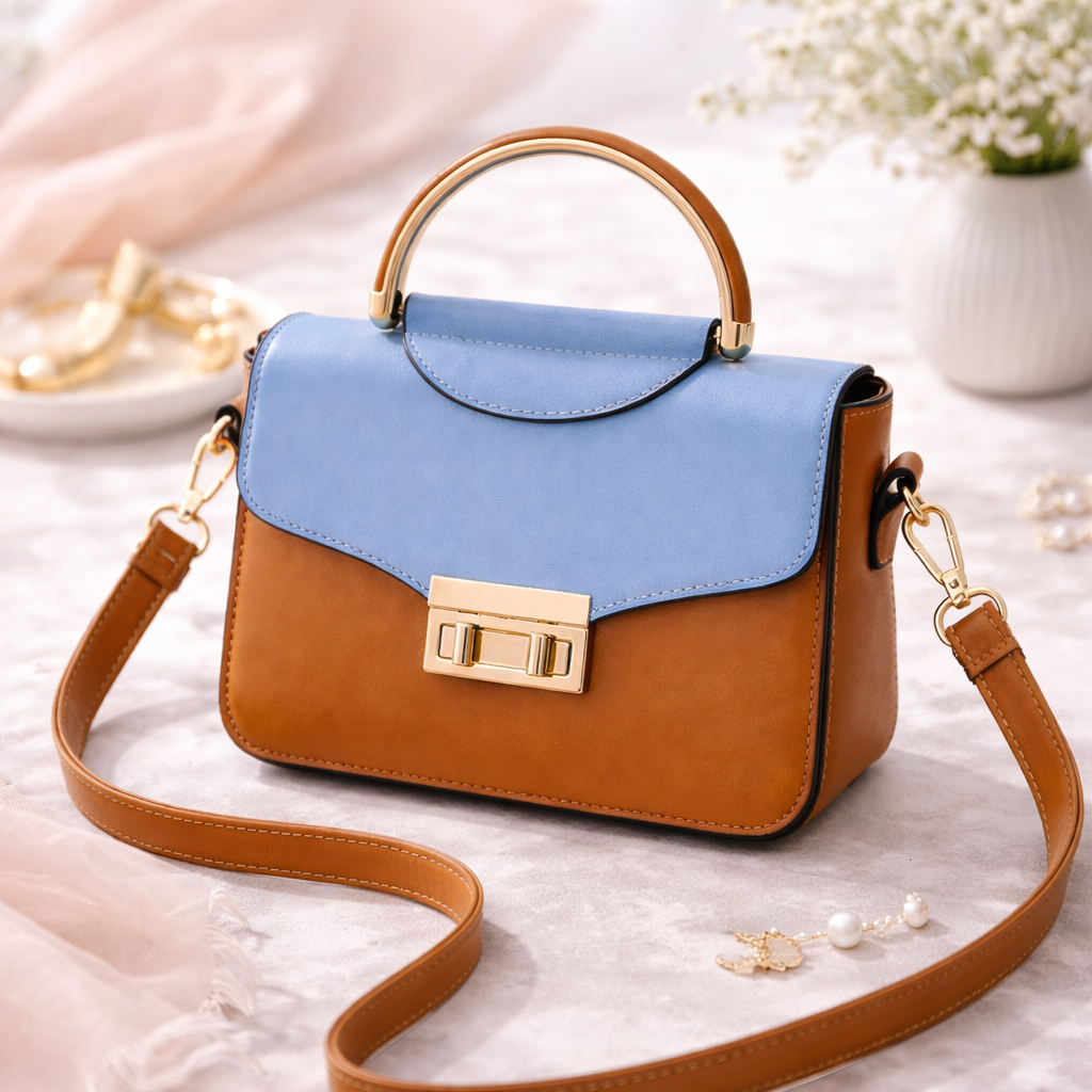 Sac Carré Bicolore — Style Urbain Chic
