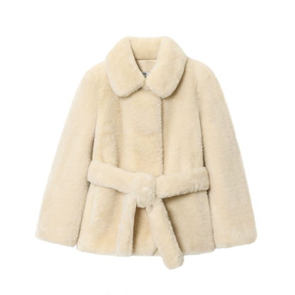 Manteau Mi-Long Élégant à Col Polo — Boutonnage Simple